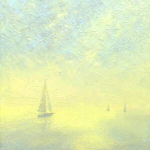 Impasto Oil Painting: Sailing Boats Seascape - Coastal Wall Art