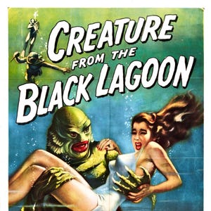 Creature from the Black Lagoon Poster – Vintage-Inspired Classic Monster Movie Art - Digitally Remastered - Etsy Star Seller