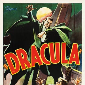 Dracula Movie Poster - Digitally Remastered Fine Art Print - Classic Vintage Horror Film Artwork - Etsy Star Seller