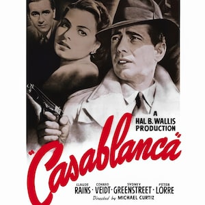 Casablanca Movie Poster - Digitally Remastered for Stunning Resolution - Classic Film Art Print