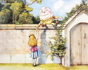 Humpty Dumpty Print: Surreal Victorian Nursery Art, Dark Fairy