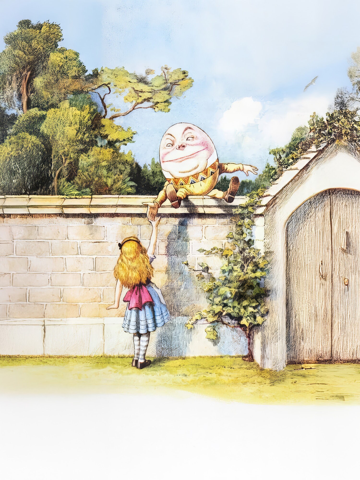 Humpty Dumpty Poster - Alice in Wonderland Illustration by John