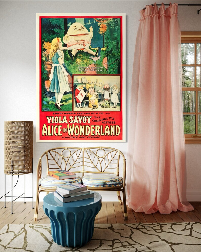 Humpty Dumpty alice In Wonderland Poster Vintage Film Art Print 
