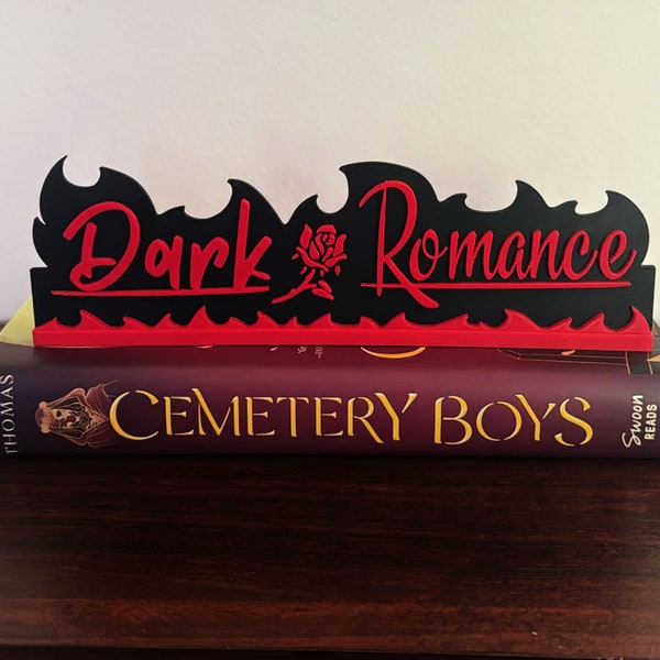 Dark Romance Black and Red Bookshelf Book Sign Display Decor