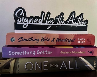 Signed by the Author Black and White Bookshelf Book Sign Display Decor