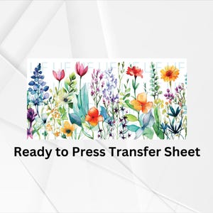 Glasdosen Sublimationstransfer, Aquarell Wildblumen Border Sublimationsdruck für 16 oz Glasdosen, 9,75 &quot;x 5,5&quot; Druck