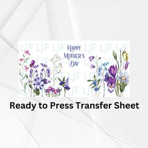 Glasdosen Sublimationstransfer, glücklicher Muttertag Sublimationsdruck für 16 Unzen Glasdosen, Blumengrenze, 9,75 &quot;x 5,5&quot; Druck