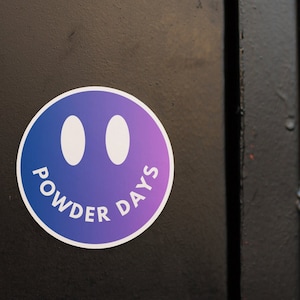 Powder Days Sticker, Ski and Snowboard - Blue and Lavender
