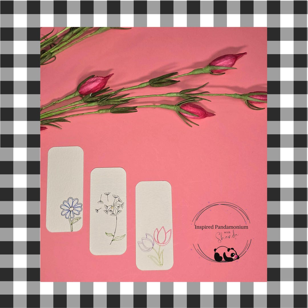 Mini Bookmarks With Flowers (set 1) - Etsy