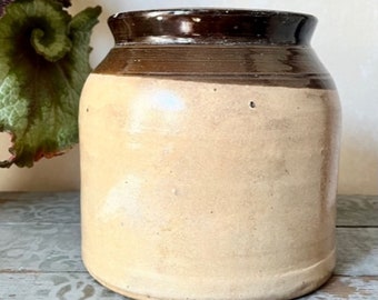 Vintage French Crock -Salt Glazed Pottery Planter