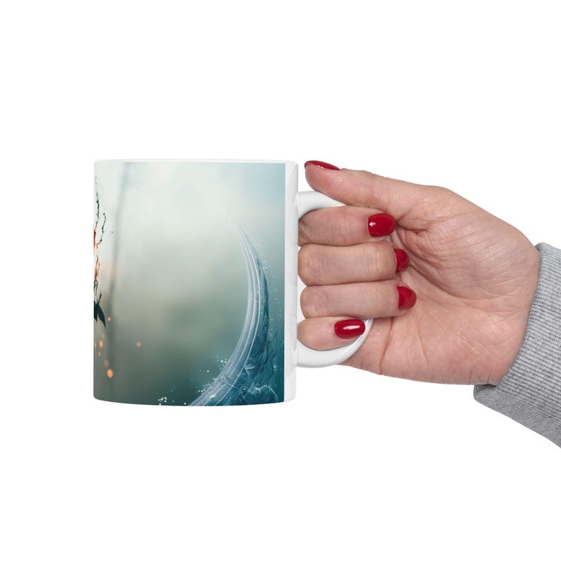 Frozen Ember Rose Coffee Mug Gothic Abstract Art 11oz Ceramic Cup image 13