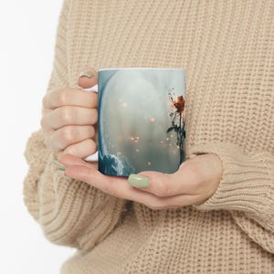 Frozen Ember Rose Coffee Mug Gothic Abstract Art 11oz Ceramic Cup image 11