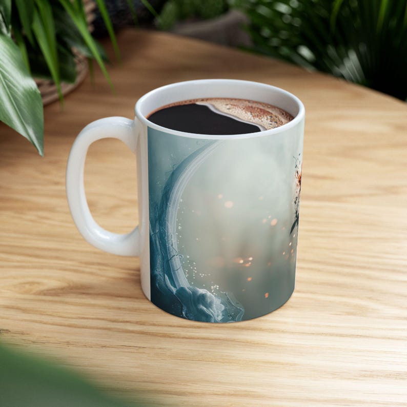 Frozen Ember Rose Coffee Mug Gothic Abstract Art 11oz Ceramic Cup image 9