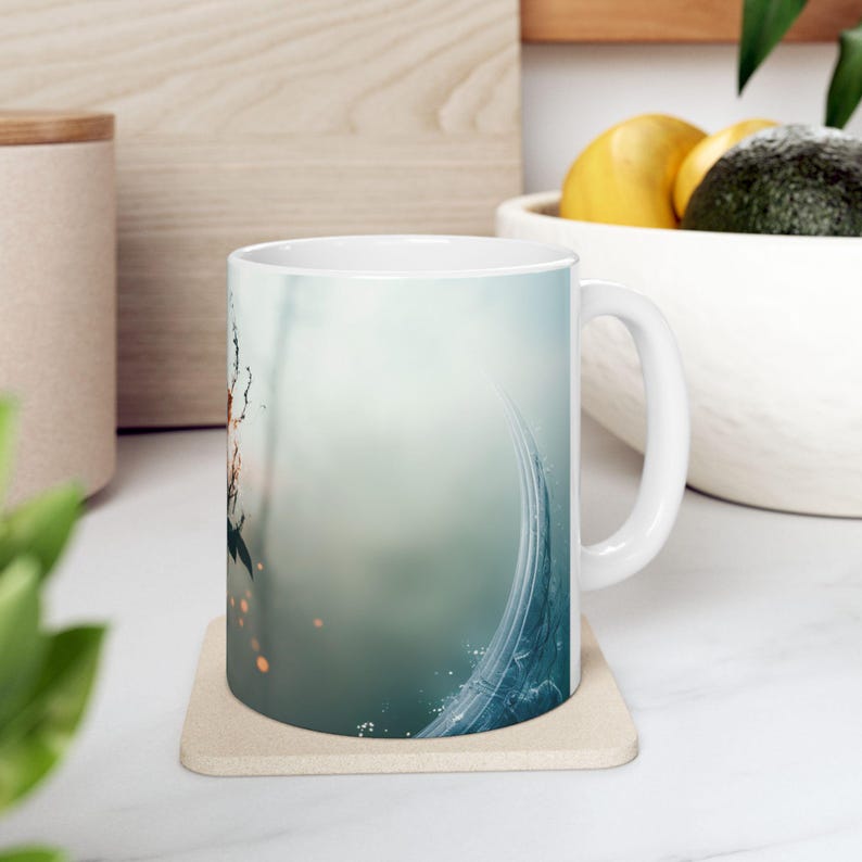 Frozen Ember Rose Coffee Mug Gothic Abstract Art 11oz Ceramic Cup image 8