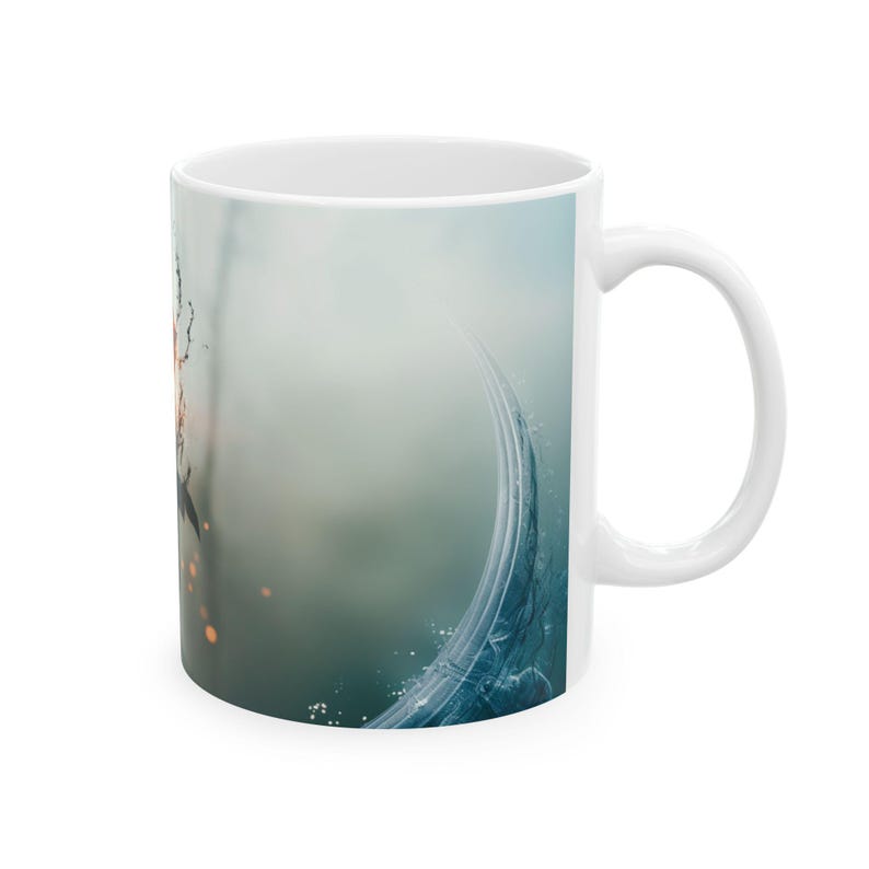 Frozen Ember Rose Coffee Mug Gothic Abstract Art 11oz Ceramic Cup image 4