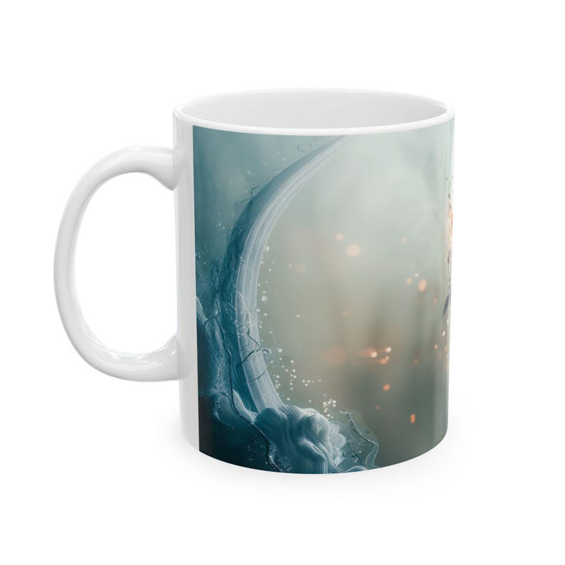 Frozen Ember Rose Coffee Mug Gothic Abstract Art 11oz Ceramic Cup image 3