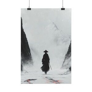Poster arrotolato "Serene Samurai", stampa d'arte giapponese, decorazione da parete, regalo di meditazione zen, arredamento per la casa in stile asiatico