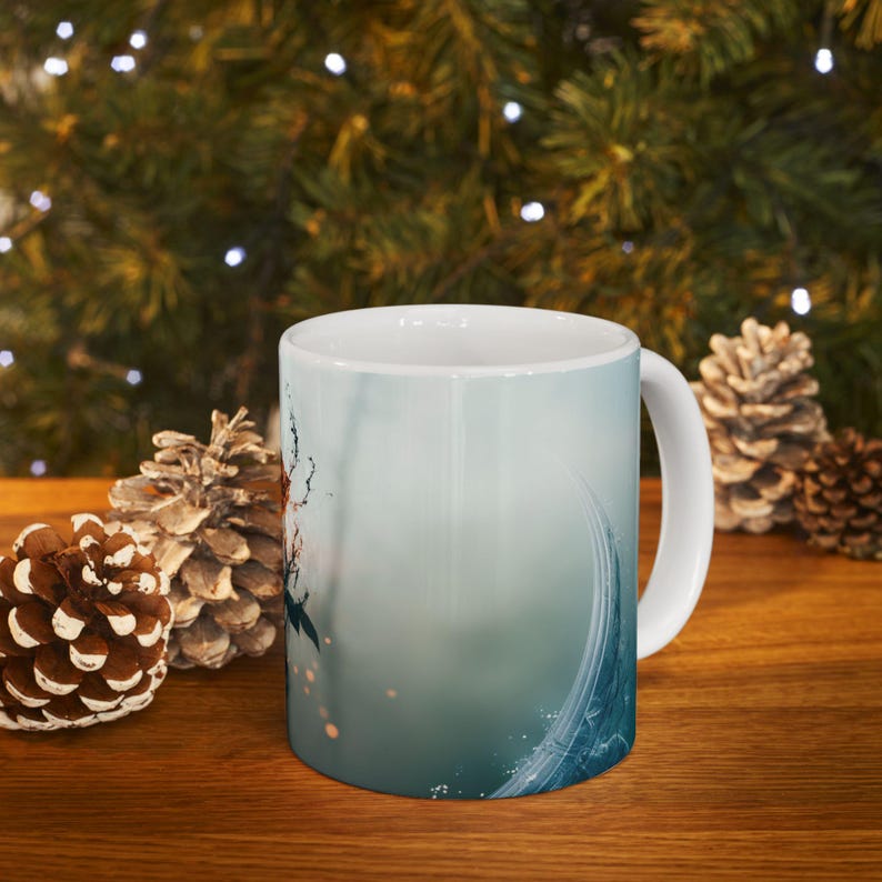 Frozen Ember Rose Coffee Mug Gothic Abstract Art 11oz Ceramic Cup image 10