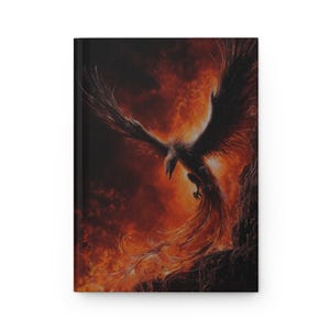 Magic Journal Phoenix - Flame Artwork Hardcover Diary - Mythic Notebook - Fantasy Writing Gift - Rebirth Book