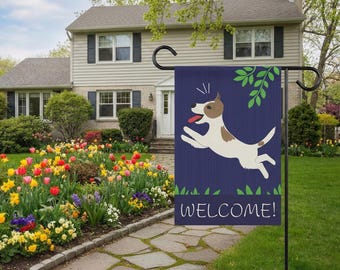 Bandera de jardín de Jack Russell Terrier / Decoración de bienvenida de la raza de perro