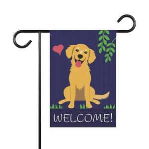 ゴールデンレトリバーのガーデンフラッグ｜犬種の装飾
