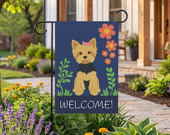 Bandera de jardín de Yorkshire Terrier / Decoración de bienvenida para Yorkies