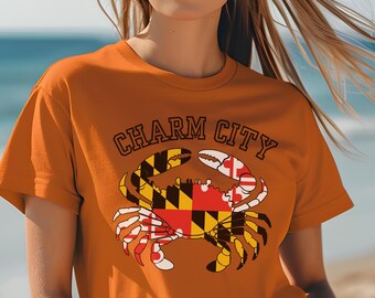 Maryland Crab Fisherman Aesthetic Unisex T-Shirt, Baltimore, Ocean City Tee, Charm City, Marylander Shirt