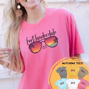 2025 Fort Lauderdale Spring Break T-shirt, Unisex Tee, Garment Dyed Shirt, Florida Vacation Top, Beach Party Apparel