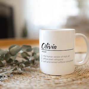 Benutzerdefinierte Name Bedeutung Keramiktasse, personalisiertes Geschenk für Familie, Freunde, Kollegen, benutzerdefinierte Name Bedeutung Definition Kaffeetasse, 11 Unze