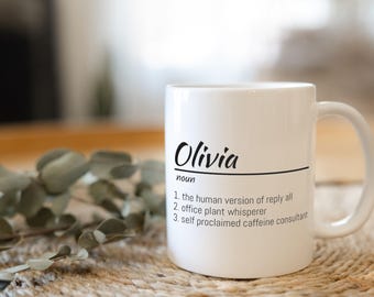 Custom Name Meaning Ceramic Mug, Personalized Gift for Family, Friends, Colleagues, Custom Name Meaning Definition Coffee Cup, 11oz