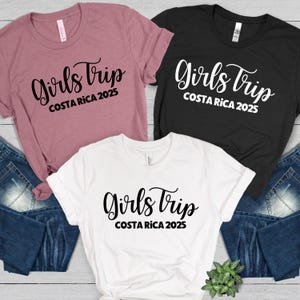 Costa Rica 2025 Girls Trip Group Travel T-Shirt, Unisex Tee, Vacation Shirt, Group Event Top, Girls Weekend Matching Tshirt