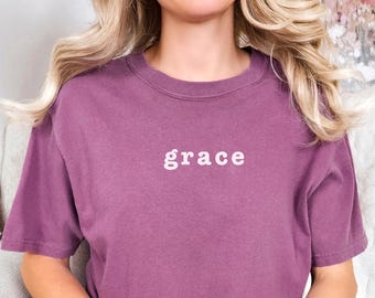 Comfort Colors® Grace Statement T-Shirt, Faith Tee, Christian Gift, Religious Tshirt
