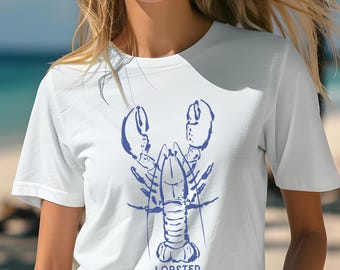 Camiseta estética de pescador de langostas, camiseta náutica unisex, ropa para amantes del océano, camisa playera, top gráfico costero