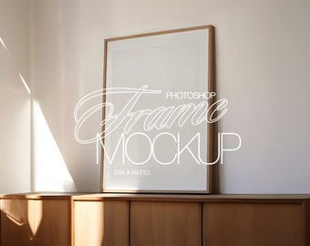 DIN A2 Frame Mockup Photoshop Template for Art and Prints Display | A Ratio Frame Mockup PSD Document with Smart Object