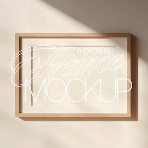 Horizontaal framemodel met DIN A-verhouding, PSD licht hout. Sjabloon voor kunst en printables