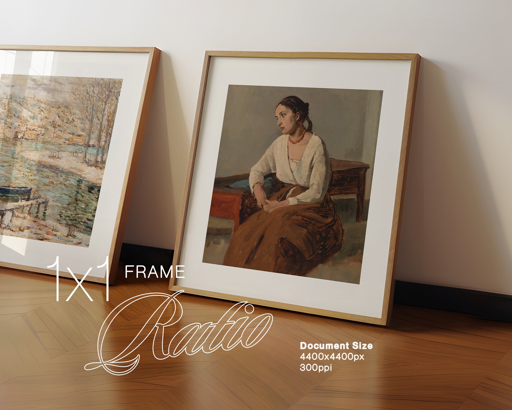 Two 1x1 Frames Photoshop Mockup | Square Frame PSD Template Mockup ...