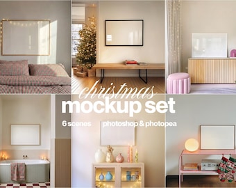 DIN A Landscape Frame Christmas Mockup Set for Photoshop and Photopea (Digital Download)