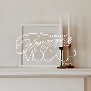 White 1x1 Frame Photoshop Mockup for Art and Prints Display | Square ...