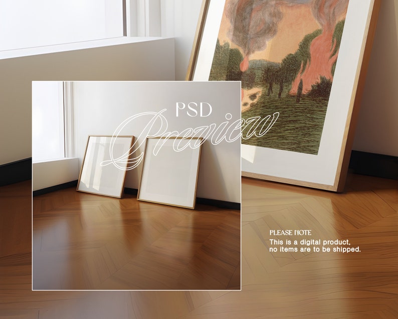 Two 1x1 Frames Photoshop Mockup | Square Frame PSD Template Mockup ...