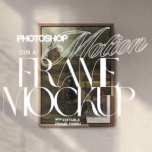 DIN A Video Mockup for Photoshop with Editable Frame Finish | Movable ISO Frame Animated PSD Template for Art and Printable Display