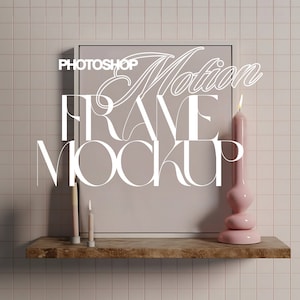 White Frame Video Mockup PSD Template, Danish Pastel Seamless Loop Motion Mockup for Photoshop