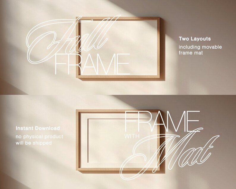 Ritten Frame Horizontal DIN A Ratio Frame Mockup, Light Wood PSD. Template for Art ...