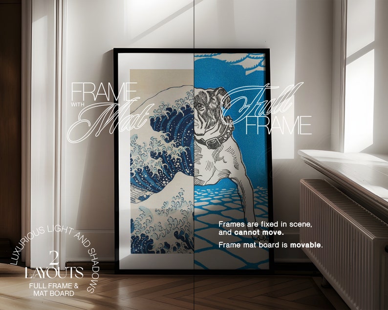 Ritten Frame DIN A Black Photoshop Leaning Frame Mockup for Art and Prints Display ...
