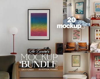 20 Mockups Curated Bundle: Vertical DIN A Poster Templates for Photoshop (Digital Download)