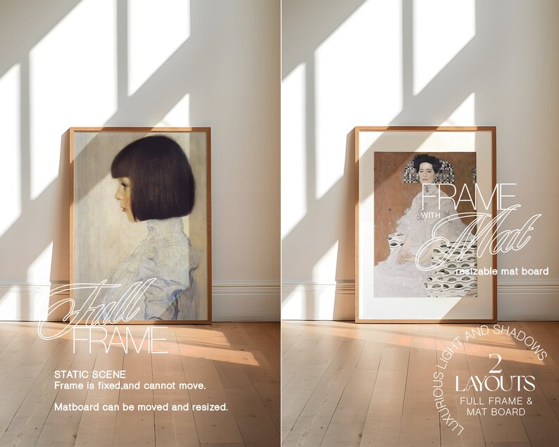 Quadrat-, Hoch- und Querformatrahmen Mockup Pack mit drei PSD | 1x1, DIN A Horizontaler und Vertikaler Rahmen Mockup für Photoshop Pack Template Bild 5