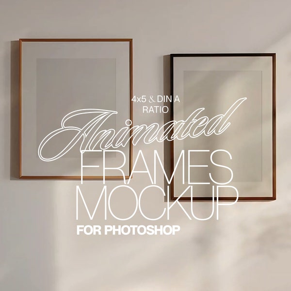 Animated Frame Mockup for Photoshop | A4 and 4x5 Frame PSD Video Mockup Template | Seamless Loop 10 Seconds & 20 Seconds for Artwork Display