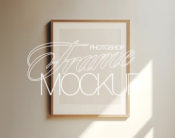 4x5 Frame Mockup Template with Luxurious Light and Shadow Scene, Frame PSD for Artwork