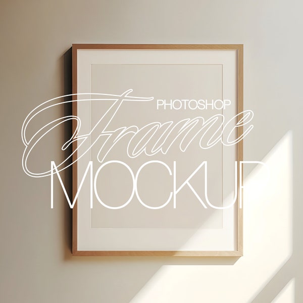 4x5 Frame Mockup Template with Luxurious Light and Shadow Scene, Frame PSD for Artwork