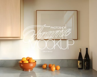 DIN A Landscape Frame Mockup Photoshop Template | PSD Frame Mockup for ISO Horizontal Artwork Display | Mockup Template Photoshop