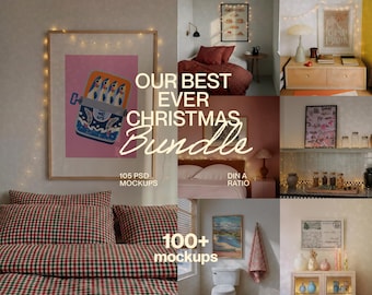 Our Best Ever Christmas Bundle of 100+ Mockups: DIN A Festive Frame and Poster Template Pack for Photoshop (Digital Download)